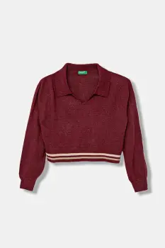 United Colors of Benetton pulover copii culoarea bordo, 1270Q3009 imagine
