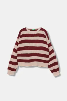 United Colors of Benetton pulover copii culoarea bordo, 1Z8SQ108X imagine