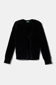 United Colors of Benetton pulover copii culoarea negru, 19BAC601L imagine