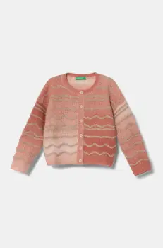 United Colors of Benetton pulover copii culoarea roz, 18BXG500L imagine