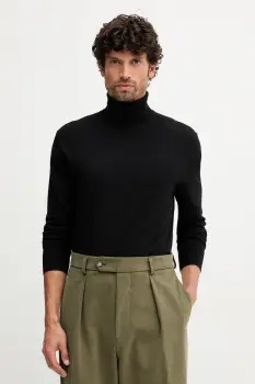 United Colors of Benetton pulover culoarea negru, light, cu guler, 110XU2025 imagine