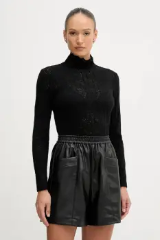 United Colors of Benetton pulover culoarea negru, light, cu turtleneck, 5W77DQ0AT imagine