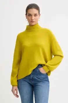 United Colors of Benetton pulover culoarea verde, light, cu guler, 11CZD204F imagine