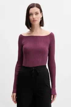 United Colors of Benetton pulover culoarea violet, light, 16UYD10E7 imagine