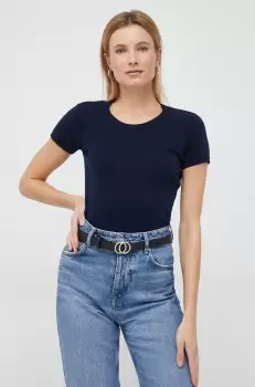 United Colors of Benetton pulover de bumbac culoarea albastru marin imagine