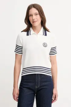 United Colors of Benetton pulover de bumbac culoarea bej, light, 1294E301D imagine