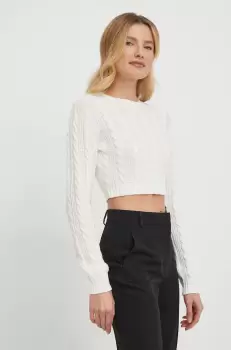 United Colors of Benetton pulover de bumbac culoarea bej, light imagine