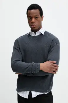 United Colors of Benetton pulover de bumbac culoarea bleumarin, 10C1U109K imagine