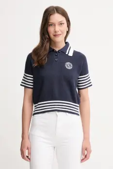 United Colors of Benetton pulover de bumbac culoarea bleumarin, light, 1294E301D imagine