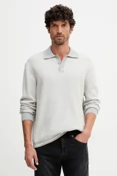 United Colors of Benetton pulover de bumbac culoarea gri, 10C1K301N imagine