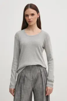 United Colors of Benetton pulover de bumbac culoarea gri, light, 1091D1M08 imagine
