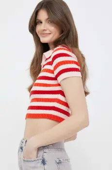 United Colors of Benetton pulover de bumbac culoarea roz imagine