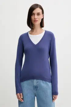 United Colors of Benetton pulover de bumbac culoarea roz, light, 1091D4625 imagine