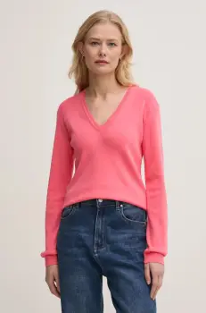 United Colors of Benetton pulover de bumbac culoarea roz, light, 1091D4625 imagine