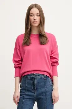 United Colors of Benetton pulover de bumbac culoarea roz, light, 1294D10DP imagine