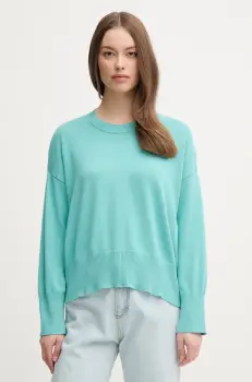 United Colors of Benetton pulover de bumbac culoarea turcoaz, light, 1294D10DP imagine