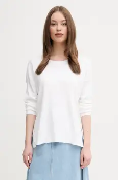 United Colors of Benetton pulover de bumbac femei, culoarea alb, light, 1091D10D7 imagine