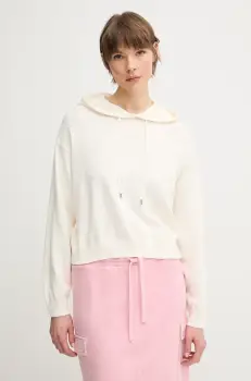 United Colors of Benetton pulover de bumbac femei, culoarea bej, light, 1294D203T imagine