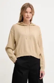 United Colors of Benetton pulover de bumbac femei, culoarea bej, light, 1294D203T imagine