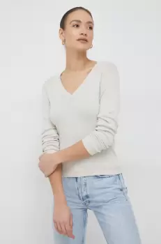 United Colors of Benetton pulover de bumbac femei, culoarea bej, light imagine