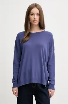 United Colors of Benetton pulover de bumbac femei, culoarea bleumarin, light, 1091D10D7 imagine