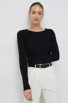 United Colors of Benetton pulover de bumbac femei, culoarea negru, light imagine