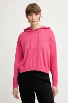 United Colors of Benetton pulover de bumbac femei, culoarea roz, light, 1294D203T imagine