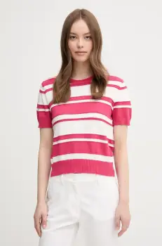 United Colors of Benetton pulover de bumbac femei, culoarea roz, light, 1294E10D0 imagine