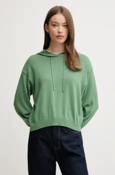 United Colors of Benetton pulover de bumbac femei, culoarea verde, light, 1294D203T imagine