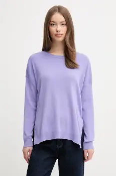 United Colors of Benetton pulover de bumbac femei, culoarea violet, light, 1091D10D7 imagine