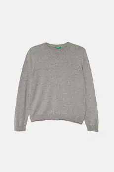 United Colors of Benetton pulover de bumbac pentru copii culoarea gri, light, 1294C106Y imagine