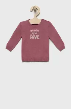 United Colors of Benetton pulover de bumbac pentru copii culoarea roz, light imagine