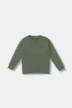 United Colors of Benetton pulover de bumbac pentru copii culoarea verde, light, 120YC108S imagine