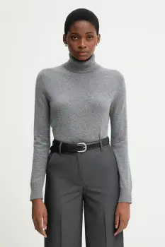 United Colors of Benetton pulover de casmir culoarea bej, light, cu guler, 1033D202D imagine