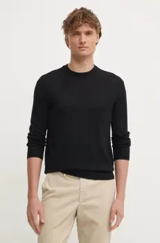 United Colors of Benetton pulover de lana barbati, culoarea negru, light, 11AHU1056 imagine