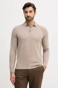 United Colors of Benetton pulover de lana culoarea bej, light, 1006U301Q imagine