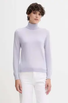 United Colors of Benetton pulover de lana culoarea gri, cu guler, 1002D2348 imagine