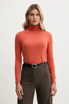 United Colors of Benetton pulover de lana culoarea gri, cu guler, 1002D2348 imagine