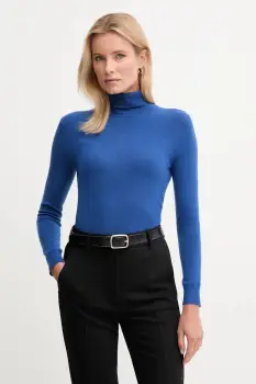 United Colors of Benetton pulover de lana culoarea gri, cu guler, 1002D2348 imagine