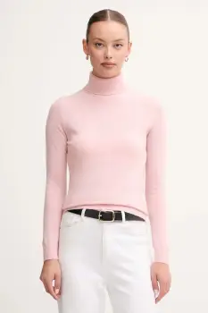 United Colors of Benetton pulover de lana culoarea gri, cu guler, 1002D2348 imagine