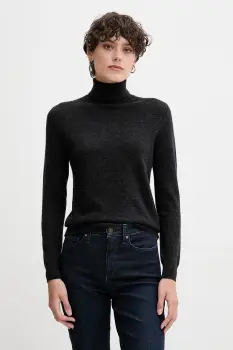 United Colors of Benetton pulover de lana culoarea gri, cu guler, 1002D2348 imagine