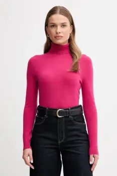 United Colors of Benetton pulover de lana culoarea gri, cu guler, 1002D2348 imagine