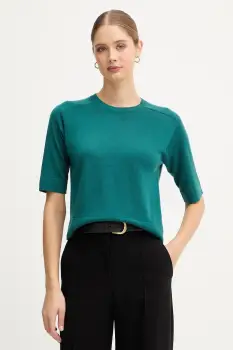 United Colors of Benetton pulover de lana culoarea verde, light, 11AHD10E6 imagine