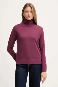 United Colors of Benetton pulover de lana culoarea violet, light, cu guler, 11AHD203Y imagine