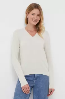 United Colors of Benetton pulover de lana femei, culoarea bej, light imagine