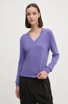 United Colors of Benetton pulover de lana femei, culoarea violet, light imagine