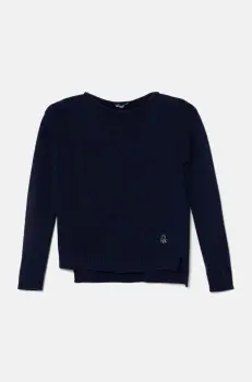 United Colors of Benetton pulover de lana pentru copii culoarea albastru marin, light, 1244C106X imagine
