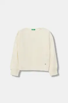 United Colors of Benetton pulover de lana pentru copii culoarea bej, light, 126WC108Q imagine