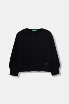 United Colors of Benetton pulover de lana pentru copii culoarea bleumarin, light, 126WC108Q imagine