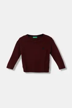 United Colors of Benetton pulover de lana pentru copii culoarea bordo, light, 1041H1025 imagine